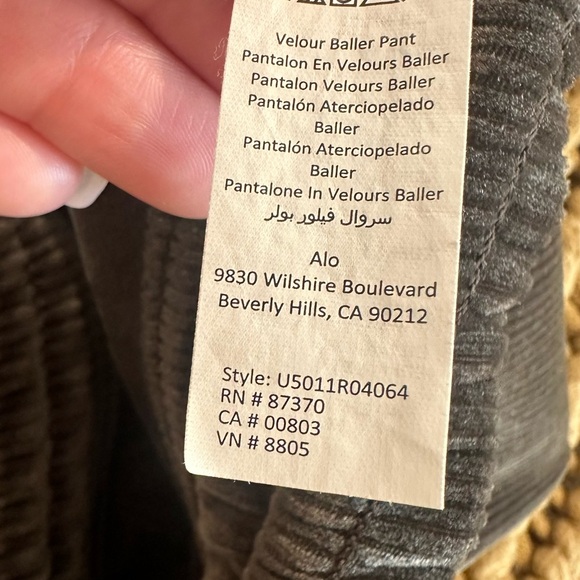 Alo Velvet Brown Pants - Picture 3 of 7